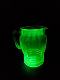 1930s Vaseline/ Uranium/manganese Depression Glass Vintage Lemonade Pitcher - Etsy Ireland