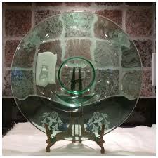 Tiffin Glass Co., Factory "R", Green Fontaine Rolled Edge ...