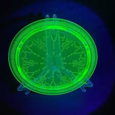 Other | Vintage Uranium Green Depression Glass Threefooted ...