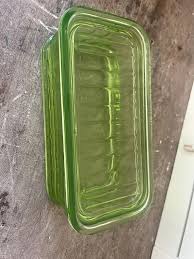 Uranium Vaseline Glass Refrigerator Dish and Lid Glows in Black Light - Etsy