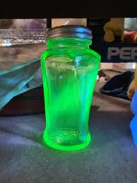 URANIUM GLASS SALT AND PEPPER SHAKERS