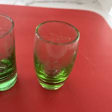 Vintage Depression Era Green Shot Glasses - Four | eBay