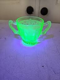 Green Depression Glass Sugar Bowl | eBay