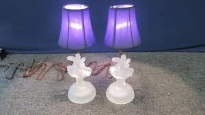 Antique Brass Night Stand Satin Frosted Glass Table Lamp Dancing Couple 10" Pair | eBay