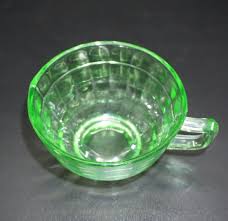 Vintage Anchor Hocking Green Block Optic Uranium Depression Glass Tea Cup | eBay