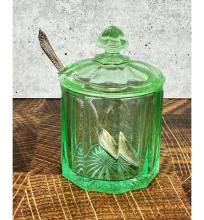 Sold at Auction: Uranium Glass Covered Sugar Bowl