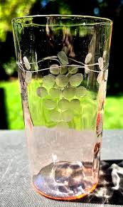 Standard Glass Pink Grape Rose (Cut 6) 5 1/4" Tall Flat ...