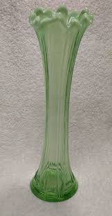 Beautiful Antique Northwood Green Opalescent Swung Vase ...