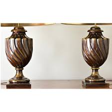 Pair of Vintage Heavy Brass Urn Table Lamps | Chairish