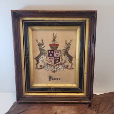 Family Crest for Fraser, Family Crest Trinket Painted Framed ...