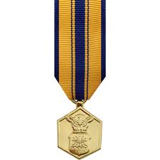USAF Commendation 24k Gold Plated Miniature Medal