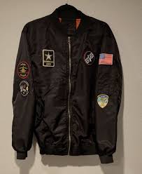 Mens Light Jacket Black w/ U.S. Army Military Patches | eBay