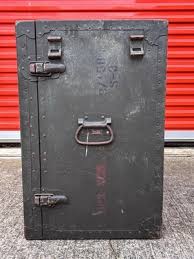 US Army Headquarters Wooden Field Desk With Stool Portable Folding | eBay