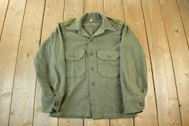 Vintage 1960s 1970s Military Wool Shirt Jacket Men's Small ...