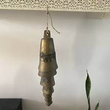 Eight-tier cascading Bedouin brass etched graduated hanging ...