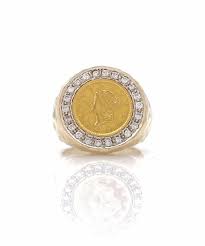 Sold at Auction: 14K YELLOW GOLD .44CTTW DIAMOND 1853 $1 U.S GOLD COIN RING