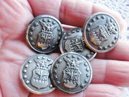 Vtg Buttons Metal Military USAF Uniform Large Waterbury ...