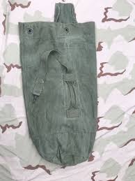 US MILITARY VINTAGE CANVAS GREEN DUFFEL DUFFLE BAG ONE STRAP ...