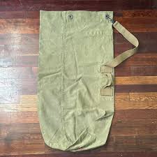 Vintage Khaki Green Fatigue Duffel Bag Size - M | Depop