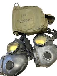2 Vintage US Military Protective Field Gas Mask M17 Series ...
