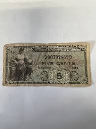 Vintage Military Payment Certificate Series 481 5 Cents | eBay