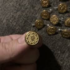 22) 7/8 Vintage Gold Metal Police Button, Superior Quality ...