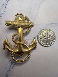 Vintage HLP 10k Yellow Gold Filled US Navy Anchor Pin | eBay Australia