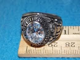 VINTAGE - U.S. NAVY MEN'S CLEAR Stone Ring Size 7 - NOS ...