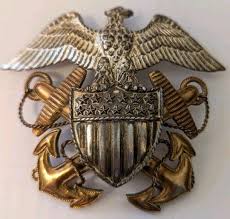 Pre War BB&B Made US Navy Metal / Right Facing Officer Hat ...