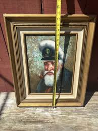 VTG SIGNED Kim BENSON SEA CAPTAIN PORTRAIT SMOKING PIPE OIL ...