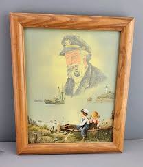 Vintage Ship Captain Signed C. Carson Oil Painting Framed ...