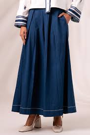Indigo Cotton Pleated Culotte Pant Set by MADDER MUCH at Pernia's Pop Up Shop 2025