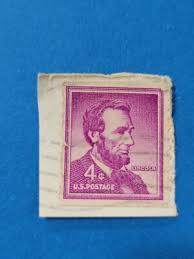RARE US Abraham Lincoln 4 Cent Stamp Purple cancelled used | eBay
