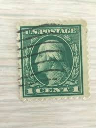 Rare George Washington 1 Cent Green Line Postage Stamp Cancelled | eBay