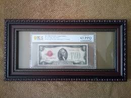 RARE FRAMED 1928 PLAIN $2 TWO DOLLAR A-A BLOCK NOTE, CAN ...