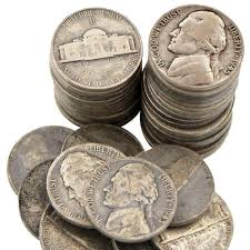 1942-1945 "Wartime" Silver Jefferson Nickel 40-coin Rolls - VG to XF