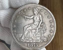 Trade Dollar 1875 USA Coin REPLICA Silver Plated - Etsy