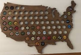 USA Map Custom Beer Pop Cap Holder Collection Display Gift ...