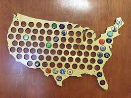 Beer Cap Map USA United States Holdes Over 100 Beer Caps ...