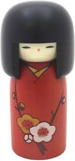 Japanese Nippon Usaburo Kokeshi Doll Hana no Uta Flower Red ...