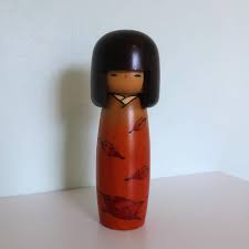 Vintage Usaburo Kokeshi Doll: Japanese Wooden Autumn Leaf ...