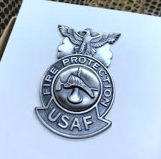 MINI USAF US Air Force Fire Protection Firefighter Badge Pin ...