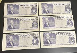 Vintage USDA Food Coupon 5 Dollar, Single Paper Food Stamp ...