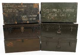 Sold at Auction: WWII US OFFICERS FIELD FOOTLOCKER LOT OF 6