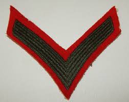 USMC Marine Private First Class Khaki Green on Red Flash ...