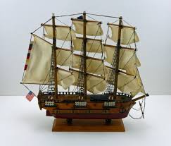 Vintage USS Constitution 1797 Wooden Ship Built Needs Repair ...