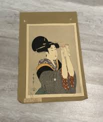 Kitagawa Utamaro Rare Reproduction, Beauty Reading Letter Japanese Woodblock | eBay