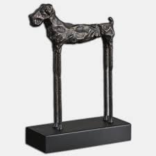 Modern Maximus Dog Sculpture Statue Figurine Cast Iron ...