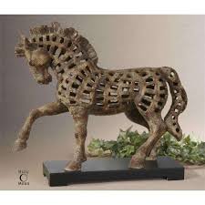 Prancing Horse, Sculpture - Brown Interiors