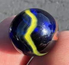 Vintage Akro Agate Peltier Art Swirl Glass Marble .63” Dark ...